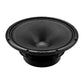 Un altavoz negro Deaf Bonce Apocalypse M101SE Pro de 10 con diafragma de cono, marco redondo y orificios de montaje se muestra sobre un fondo blanco.