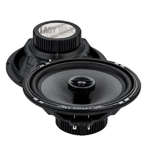 Two black round 6-inch Deaf Bonce Hannibal Easy 165X speakers—one displays the cone, the other shows the rear and 2-way coaxial mounting structure.