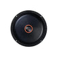 Un altavoz Edge Car Audio Xtreme EDXPRO8L-E9 circular negro con la marca EDGE en el centro y 8 Zoll Tiefmitteltöner XTREME SERIES PRO AUDIO MIDRANGE en el marco.