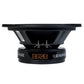 Vista lateral de un altavoz para coche Edge Car Audio Xtreme EDXPRO8L-E9 de 8 pulgadas con logotipo naranja visible, conectores, cono y marco de montaje.