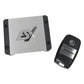 The ESX Quantum QS-TWO is a rectangular metal device with Nano Digital Technologie, a logo, and a black remote with lock, unlock, and trunk buttons.