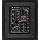 Primer plano del panel de control de un amplificador de audio ESX QX10BXA con tecnología de clase D, etiquetado como 400 WATTS RMS.