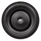 El ESX QXP104 es un subwoofer redondo negro de 500 W con el logotipo ESX centrado, mostrado desde arriba sobre un fondo blanco.