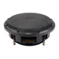 El ESX QXP104 es un subwoofer plano redondo negro de 10 pulgadas con rejilla de malla, marco metálico y conectores inferiores que se muestra sobre un fondo blanco.