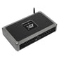 De ESX Vision VE1000.6SP is een rechthoekige DSP-versterker met poorten, knoppen, een zwart bovenlabel en een antenne - ideaal voor high-end 6-kanaals audiosystemen.