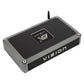 De ESX Vision VE1000.6SP is een rechthoekige high-end DSP-versterker in zwart en zilver, met het label VISION, met een kleine antenne en hoekschroeven.