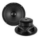 Two black ESX Vision VXP PRO VXP6.2W speakers—one displays the cone, the other shows brand labels and technical details.