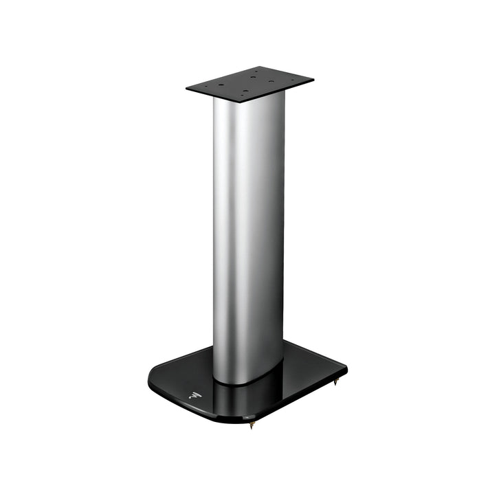 El Focal ARIA S 900 es un soporte de altavoz metálico con placa superior rectangular, columna cilíndrica y base negra, ideal para los altavoces Aria.