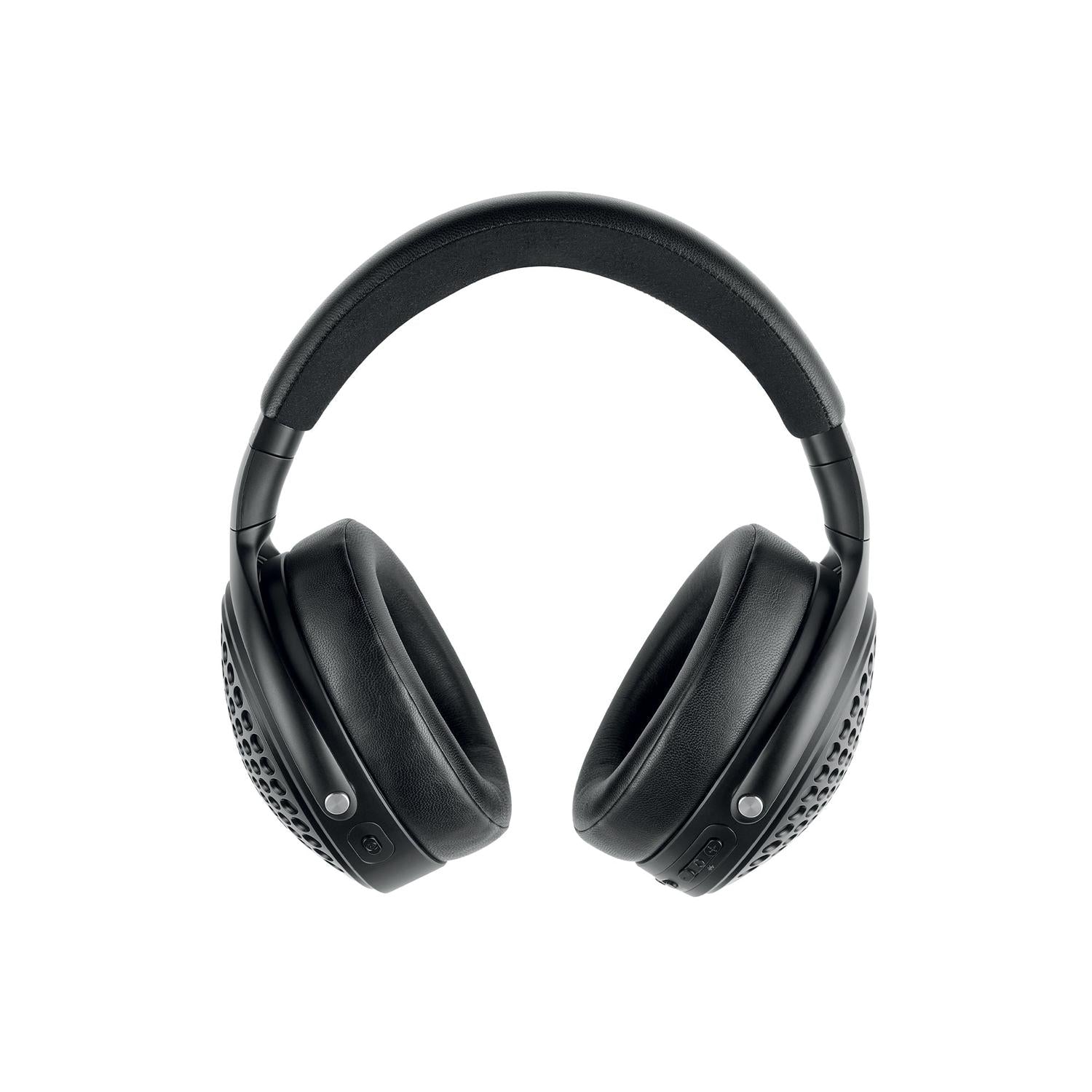 Der Focal Bathys ist ein schwarzer, kabelloser Over-Ear-Bluetooth-Kopfhörer mit gepolsterten Ohrpolstern, HiFi-Sound und aktiver Geräuschunterdrückung, abgebildet auf weißem Hintergrund.