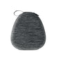 Custodia grigia a forma di goccia con cerniera per le cuffie wireless Bluetooth Focal Bathys con suono HiFi, dotata di un passante per la maniglia superiore, su sfondo bianco.