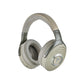 Il Focal Bathys è un diffusore Bluetooth cabelloso in beige e argento con HiFi-Klang, Bügel in metallo trasparente e Ohrmuscheln in legno scuro.