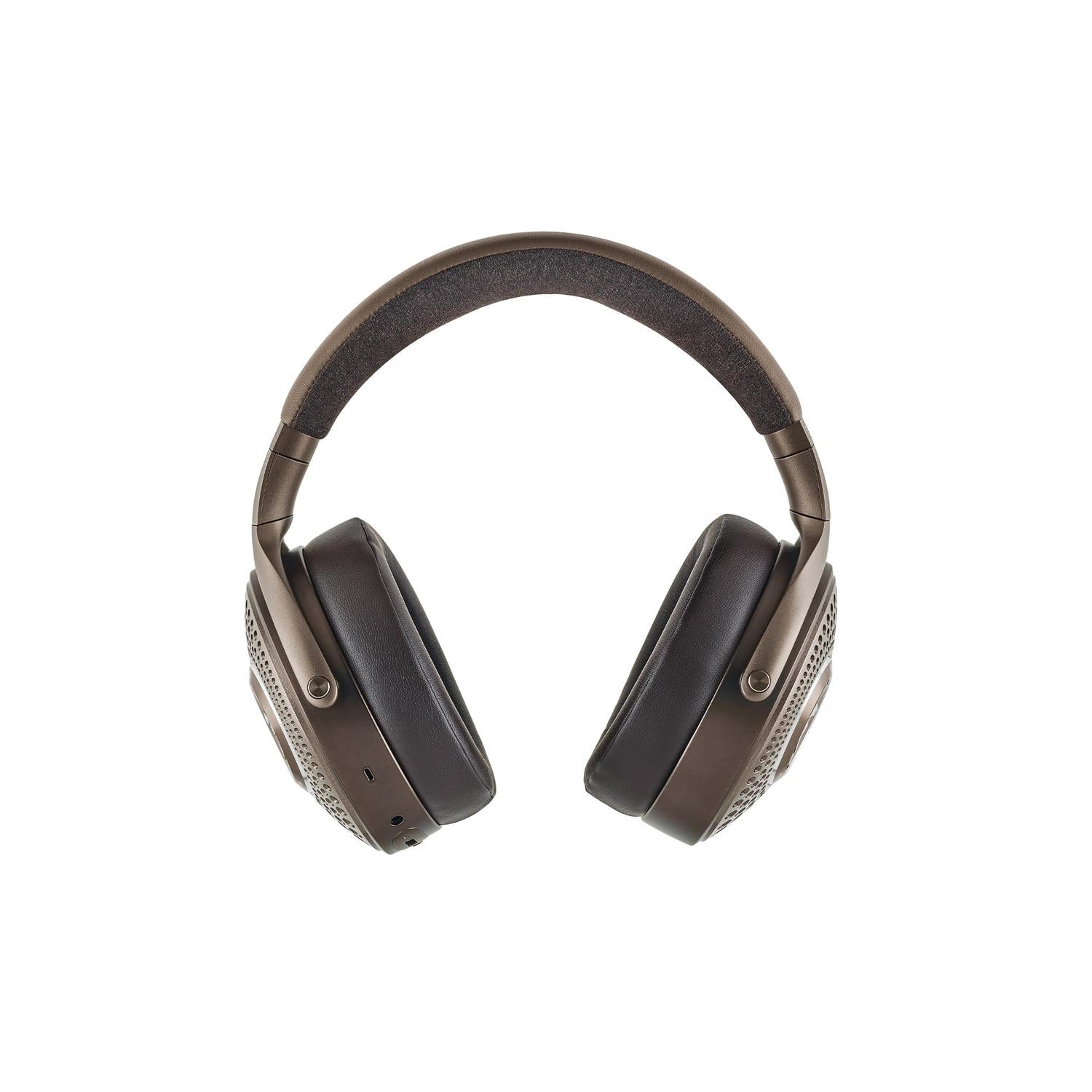 Focal Bathys MG kabelloser Over-Ear-Kopfhörer mit Geräuschunterdrückung in Bronze, frontal auf weißem Hintergrund abgebildet.