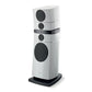 Der Focal Grande Utopia EM Evo ist ein hoher, moderner Lautsprecher mit schwarzen, runden Treibern und segmentiertem Design, der echten HiFi-Sound liefert, der von der kultigen Serie inspiriert ist.
