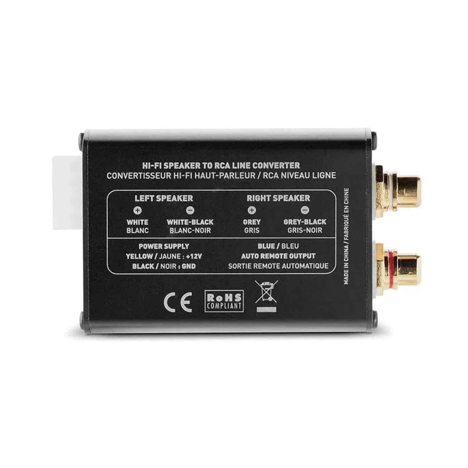 XPL Convertisseur Signal Focal HILO.V3 - Stéréo Amplifié Vers RCA Bas Niveau Pour Autoradio Et Amplificateur