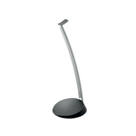 A sleek, modern headphone stand with a curved metal arm and round black base—perfect for your Focal Hip Evo Stativ setup.