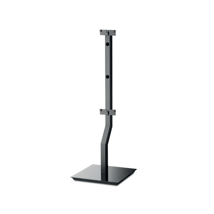 Le Focal OnWall 300 Stativ est un pied denceinte en métal noir avec une base carrée, un support réglable, des supports de montage et un design moderne et minimaliste.