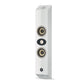 El Focal OnWall 301 es un elegante altavoz blanco con dos transductores circulares y un tweeter central, ideal para modernas configuraciones de cine en casa.