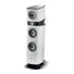 The Focal Sopra N°2 is a modern white stand speaker with three large drivers and a small tweeter on a black base, delivering premium hi-fi sound.