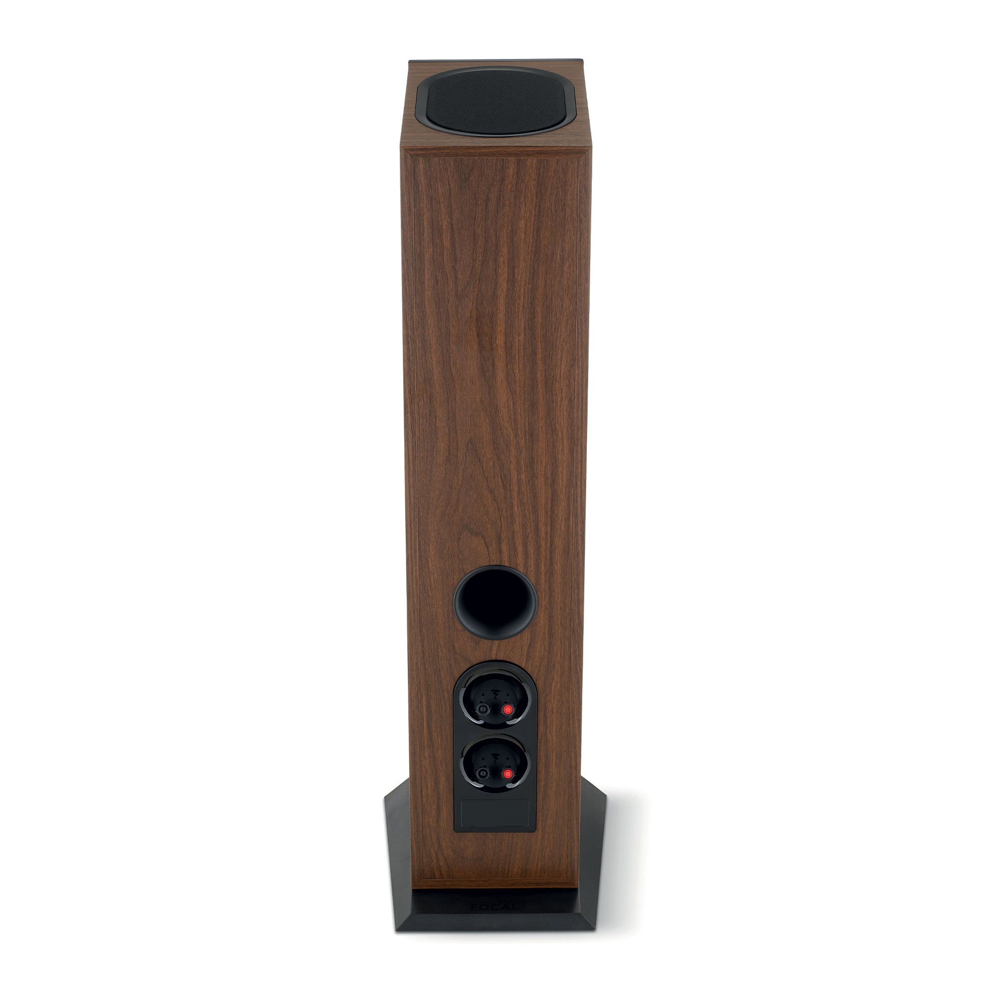 Il Focal Theva N°3-D, un diffusore da pavimento alto a 3 vie, è dotato di doppi terminali, porta per i bassi e base nera, perfetto per qualsiasi configurazione home theater.