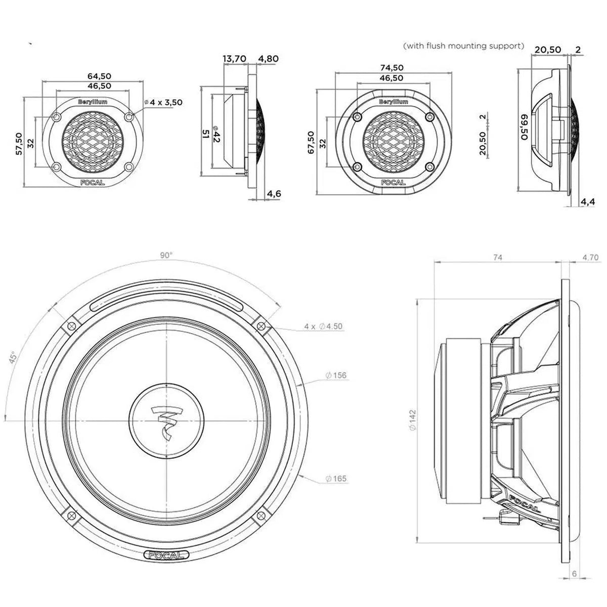 Focal Utopia M 165W-XP 6.5 inch speaker set