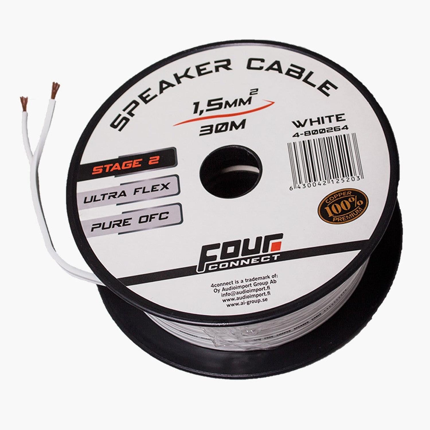 Four Connect-OFC-Lautsprecherkabel 2×1,5 mm² weiß-2x1,5mm² Lautsprecherkabel-masori-kaufen