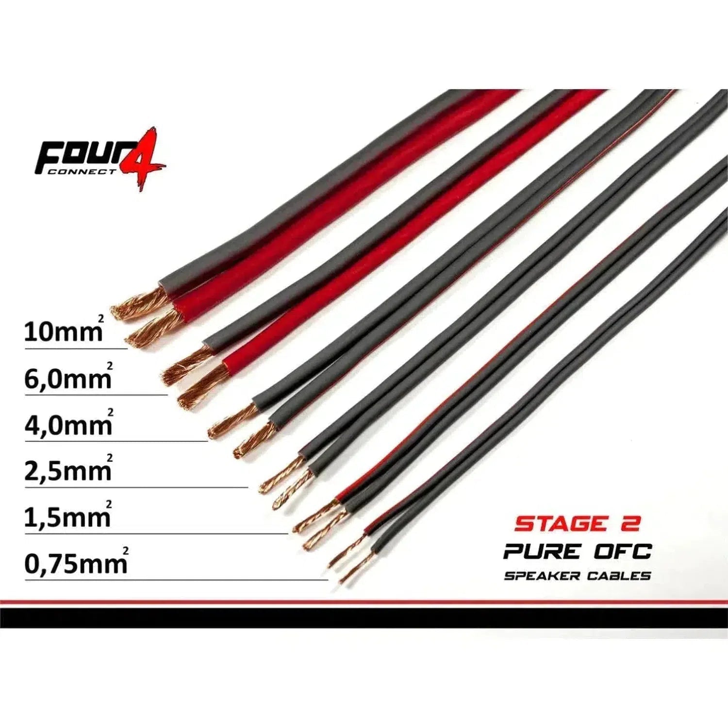 Four Connect-Stage2 2x4mm² OFC Meterware-2x4mm² Lautsprecherkabel-masori-kaufen