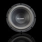 Se muestra un subwoofer redondo y negro «Aero 10» de Gladen Aerospace sobre un fondo negro, con el cono y el borde a la vista, ideal para instalaciones de audio para coche de alta gama.