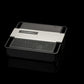 Un elegante amplificatore a 4 canali nero e argento del modello Gladen Mosconi Pro 4|10-AAB EVO, ideale per gli impianti audio per auto, su sfondo nero.
