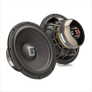 Sono raffigurati due subwoofer Gladen Sigma 165: uno con il cono in vista, l’altro con le specifiche tecniche e i circuiti. Ideali per impianti audio per auto con bassi profondi.