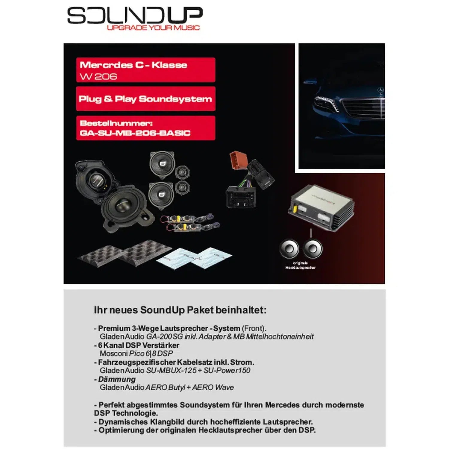 Gladen-Sound Up MB 206 Basic-Mercedes-Komplettset-masori-kaufen