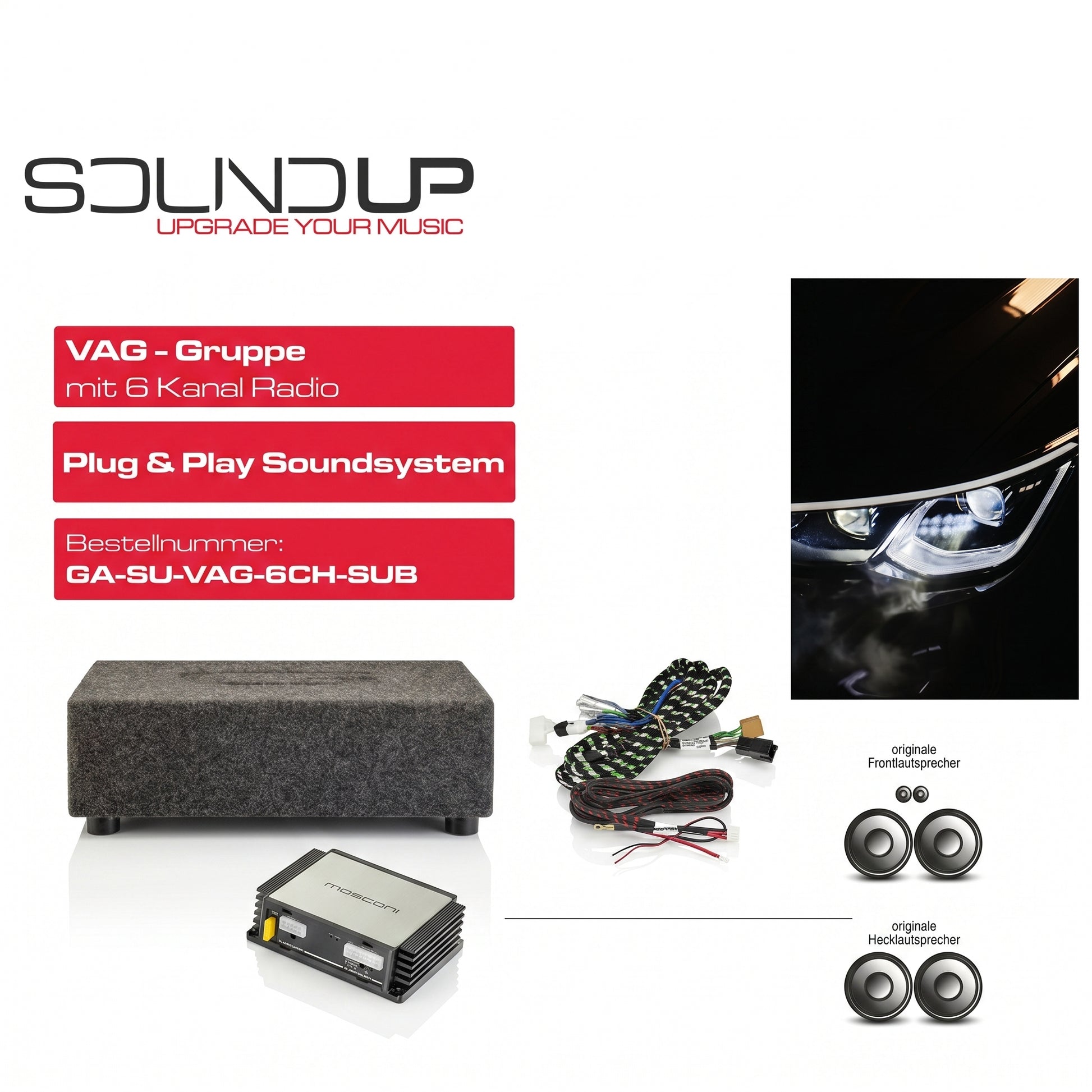 Gladen-Sound Up VAG 6CH Sub-VW-Komplettset-masori-kaufen