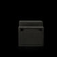 Un subwoofer Gladen Subbox-Buz.1 con coperchio chiuso è posizionato su uno sfondo nero, mimetizzandosi con dettagli visibili minimi.