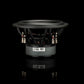 El subwoofer Gladen Zeta 10, en negro y gris, aparece sobre un fondo negro, lo que resalta los graves profundos con un suave reflejo en la parte inferior.