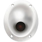 Il Ground Zero Competition Pro GZCT 19N-PROX S è un tweeter ovale Kompressions-Hochtöner di colore argento con rete centrale nera, quattro fori per le viti e Neodymantrieb, vista frontale.