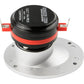 Il Ground Zero Competition Pro GZCT 19N-PROX S è un tweeter audio per auto di forma rotonda con magnete nero/rosso, flangia argentata, fori di montaggio ed etichetta German Engineering.