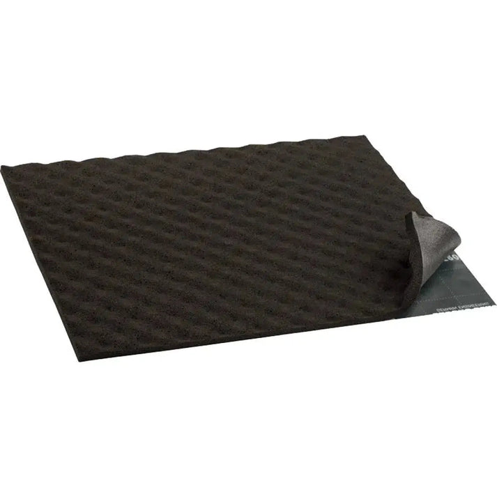 The Ground Zero GZDF 1500SA Schaumstoff 8x37x50cm is a black egg-crate foam pad with adhesive back, ideal for sound absorption.