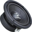 El Ground Zero Iridium GZIW 165 es un subwoofer negro de 6,5 con cono texturizado y terminales de conexión optimizados para Klippel en la parte inferior.