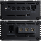 Primer plano del amplificador mono de clase D Ground Zero Radioactive GZRA 700.1-MICRO, con mandos de control, interruptores etiquetados y puertos de entrada/salida para facilitar los ajustes.