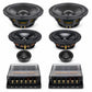 Il Ground Zero Uranium GZUC 165.3SQ è un sistema di componenti a 3 vie di qualità superiore con doppio woofer, altoparlanti midrange da 16 cm, tweeter e box di crossover per un audio da auto di qualità superiore.