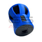 GS Audio Bass Knob GS Audio: dispositivo blu con display digitale, connettore nero e manopola dei bassi, raffigurato su sfondo bianco.