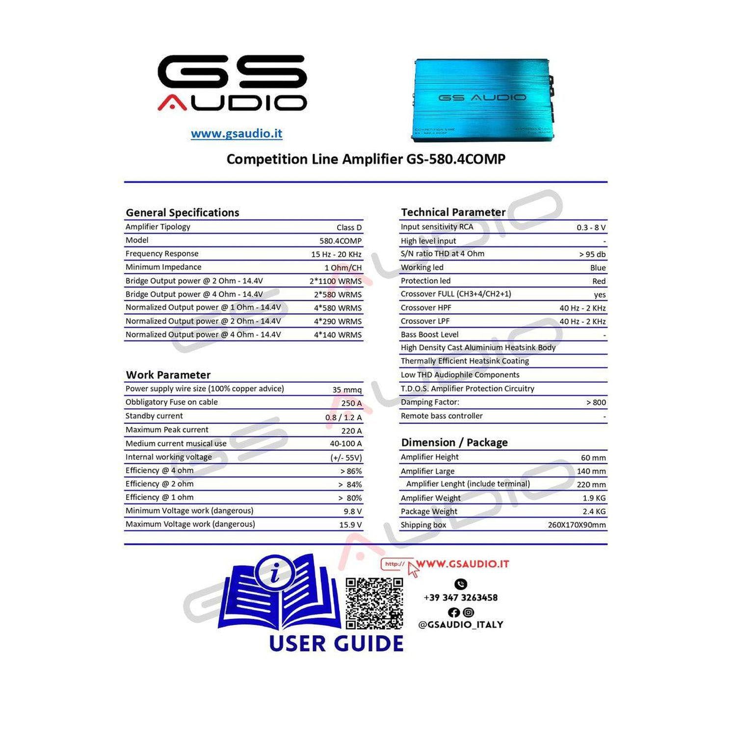 GS Audio-Competition GS-580.4-4-Kanal Verstärker-masori-kaufen