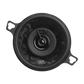 Le haut-parleur coaxial rond pour voiture JBL STAGE3 38F, de couleur noire, est doté de la technologie Plus-One, de deux pattes de fixation, dun tweeter central et dune membrane géométrique pour un son amélioré.