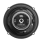 Rückansicht des runden schwarzen JBL STAGE3 68C-Lautsprechers mit Modellangaben, technischen Daten und Zertifizierungslogos auf dem Etikett in der Mitte.