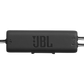 Schwarze, rechteckige JBL STAGE3 68C-Audiokomponente von JBL mit beschrifteten Ein- und Ausgangskabeln, ideal für 2-Wege-Autolautsprecheranlagen, von oben gesehen.