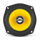 A round 5-inch JL Audio C1-525X speaker with a yellow cone, black rim, and silver center is shown from the front on a white background.