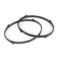 Two black, round rubber gaskets for JL Audio C1-570X 5x7 speakers overlap on a white background; both have notched edges.
