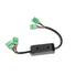 Le FIX-LSA-4 de JL Audio est un adaptateur dintégration OEM noir avec un boîtier rectangulaire et trois connecteurs multi-fils verts.