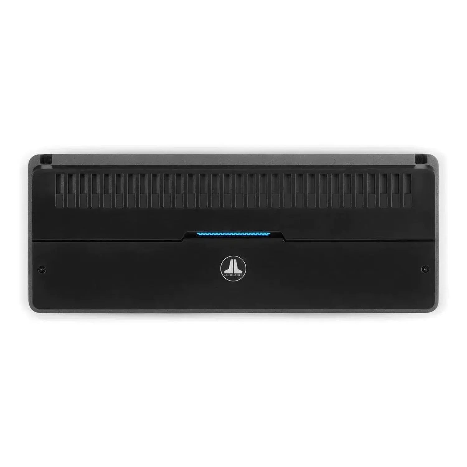 The JL Audio RD1500/1 is a black rectangular Class D monoblock subwoofer amplifier with a vented top, central LED, and JL Audio logo, shown on a white background.
