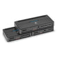 Three stacked JL Audio RD900/5 Class-D car amplifiers with input/output connectors and adjustment knobs visible on their front panels.