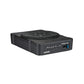 The Kicker Hideaway HS10 is a compact black subwoofer with control knobs, side input ports, and a mesh-covered speaker on top.